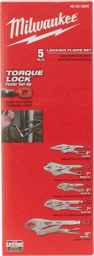 Milwaukee 5pc TORQUE LOCK™ Pliers Kit (48-22-3695)