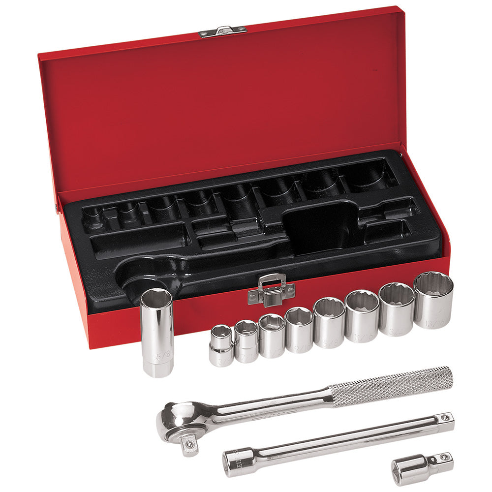 Klein Tools 3/8-Inch Drive Socket Wrench Set, 12-Piece (65504)