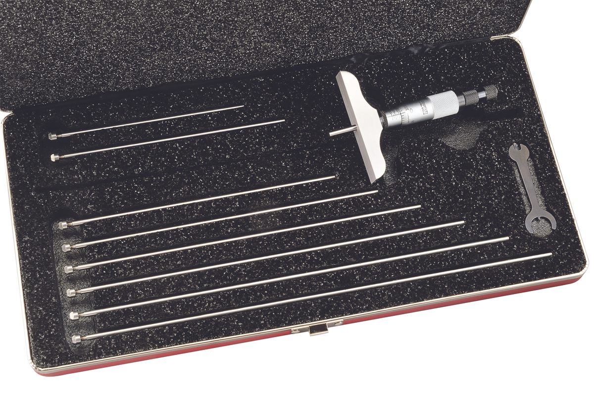 Starrett No. 445AZ-9RL Micrometer Depth Gage, 0-9 in, 3 in Base