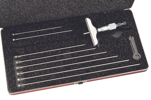 Starrett No. 445AZ-9RL Micrometer Depth Gage, 0-9 in, 3 in Base