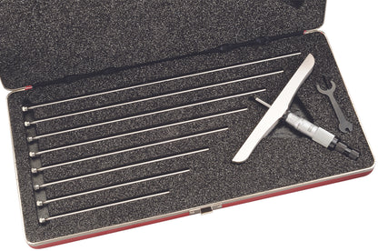 Starrett No. 445DZ-9RL Depth Micrometer, 0-9 in, 6 in Base, 9 Rods
