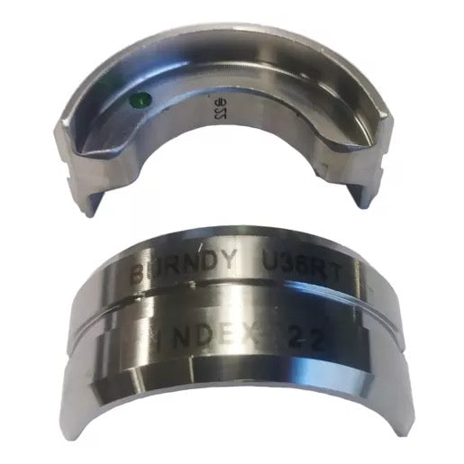 Burndy SS Circular Non-Butting Twin U Die, 600 kcmil, Green, Index 22 (U36RT)