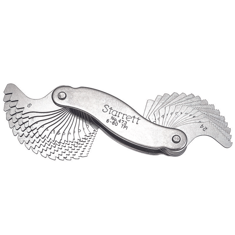 Starrett No. 473 Screw Pitch Gage, 6-60 TPI, 30 Leaves