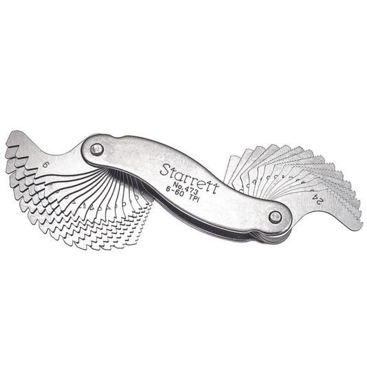 Starrett No. 473 Screw Pitch Gage, 6-60 TPI, 30 Leaves