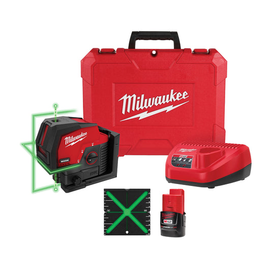 M12 Green Cross Line & Plumb Points Laser Kit