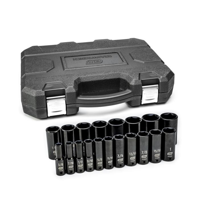 GEARWRENCH 19 Pc 1/2 in Drive 6 Point Deep Impact SAE Socket Set (84934N)