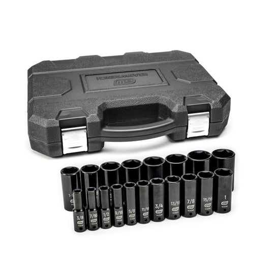 GEARWRENCH 19 Pc 1/2 in Drive 6 Point Deep Impact SAE Socket Set (84934N)