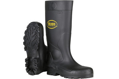 Boss 16 in Black PVC Steel Toe Boot, Size 9 (2KS296109)