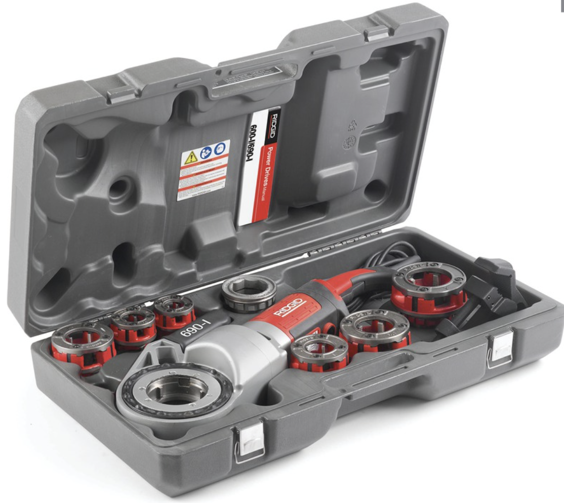 690 POWER DRIVE - Power Drive 1/2" - 2" BSPT Die Head, Case & Support Arm