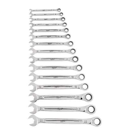 Milwaukee 15pc Ratcheting Combination Wrench Set - Metric (48-22-9516)