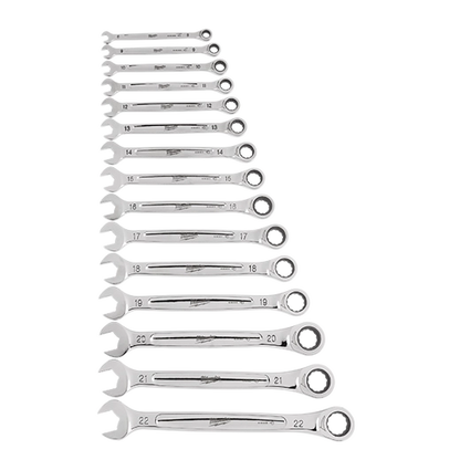 Milwaukee 15pc Ratcheting Combination Wrench Set - Metric (48-22-9516)