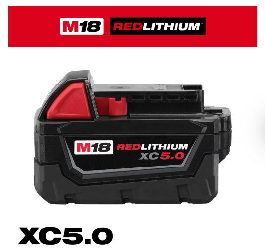 Milwaukee M18â„¢ REDLITHIUMâ„¢ XC5.0 Extended Capacity Battery Pack 48-11-1850