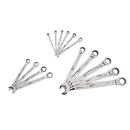 15pc Ratcheting Combination Wrench Set - SAE