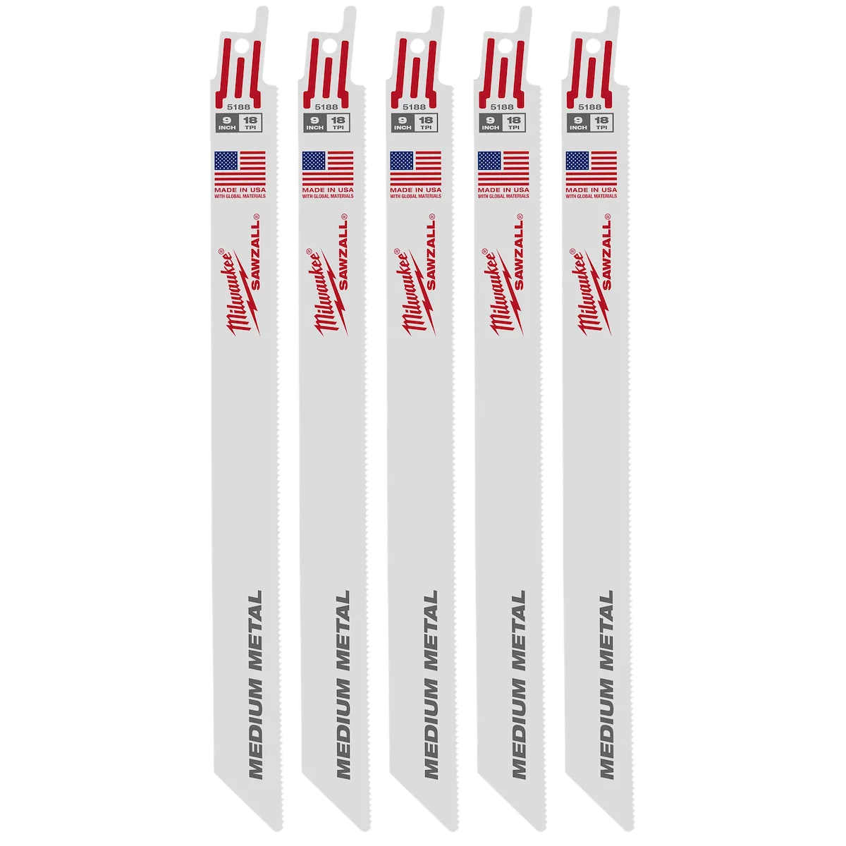 Milwaukee 9" 18 TPI SAWZALL® Blades (50 Pk) (48-01-6188)
