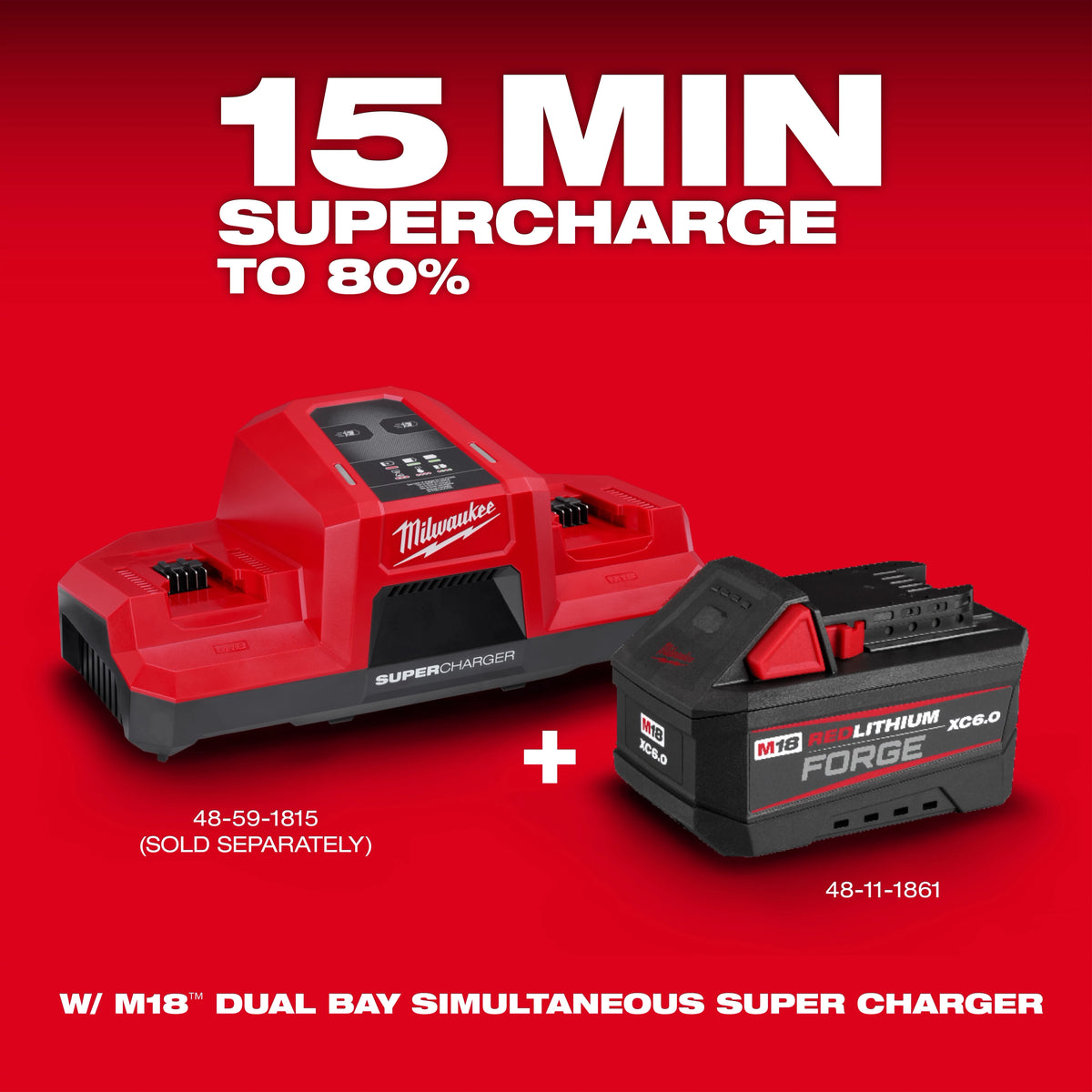 Milwaukee FORGE™ XC6.0 M18™ REDLITHIUM™ Battery Pack (DISCONTINUED-USE #48-11-1881) (48-11-1861)