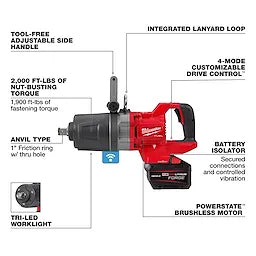 M18 FUEL 1" D-Handle High Torque Impact Wrench w/ ONE-KEY Kit