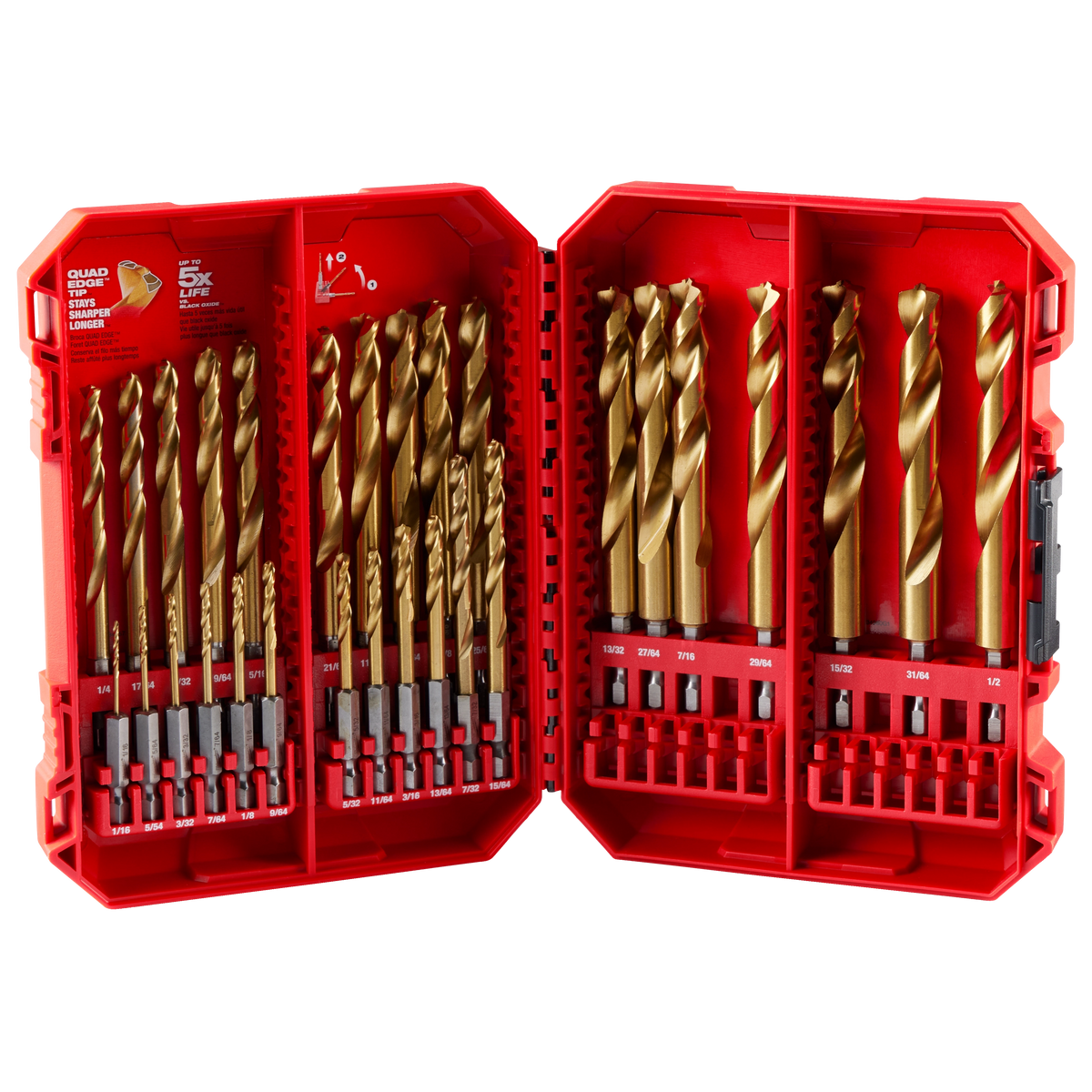 Milwaukee 29PC SHOCKWAVE™ Impact Duty RED HELIX™ Titanium Drill Bit Set (48-89-4672)