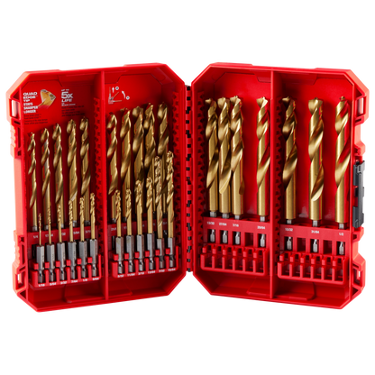 Milwaukee 29PC SHOCKWAVE™ Impact Duty RED HELIX™ Titanium Drill Bit Set (48-89-4672)