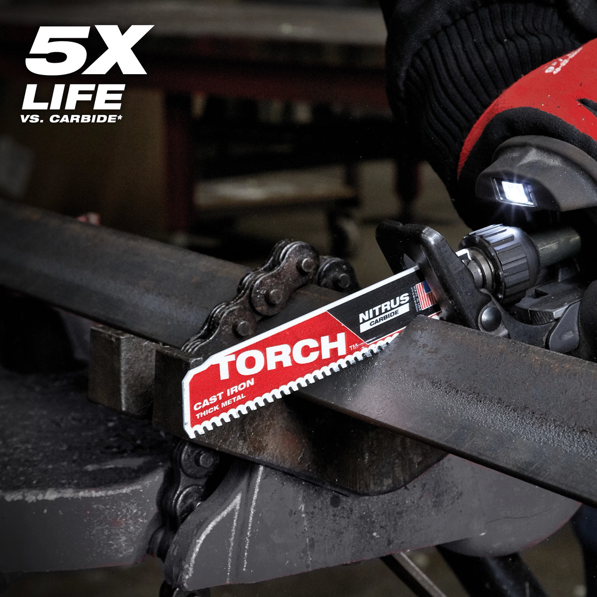 Milwaukee 12" 7 TPI The TORCH™ with NITRUS Carbide™ SAWZALL® Blade 5PK (48-00-5563)