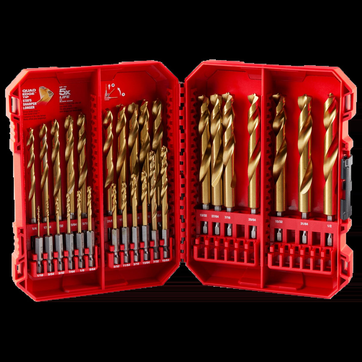Milwaukee 29PC SHOCKWAVE™ Impact Duty RED HELIX™ Titanium Drill Bit Set (48-89-4672)