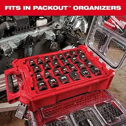Milwaukee 15PC SHOCKWAVE™ Impact Duty Socket 1/2” Drive SAE Set with PACKOUT™ (49-66-6802)