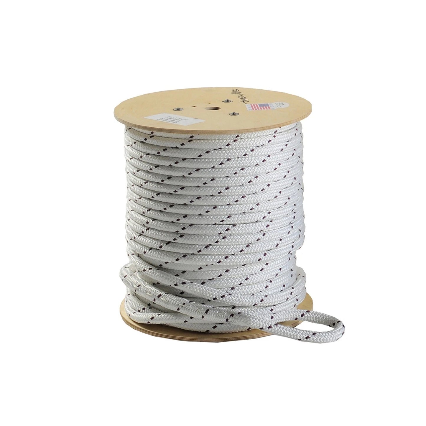 5/8" dia.1200 ft. wood reelHigh Strength Composite Double Braid Pulling Rope w/eyes each end18,000 lb.