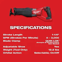 Milwaukee M18 FUEL™ SUPER SAWZALL® Reciprocating Saw Kit (2722-21HD)