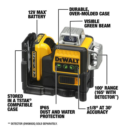 DEWALT GREEN 12V 3 X 360