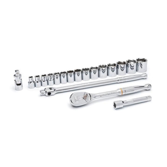 GEARWRENCH 19 Pc 1/2 in Drive 6 Point Standard SAE Mechanics Tool Set (80791)