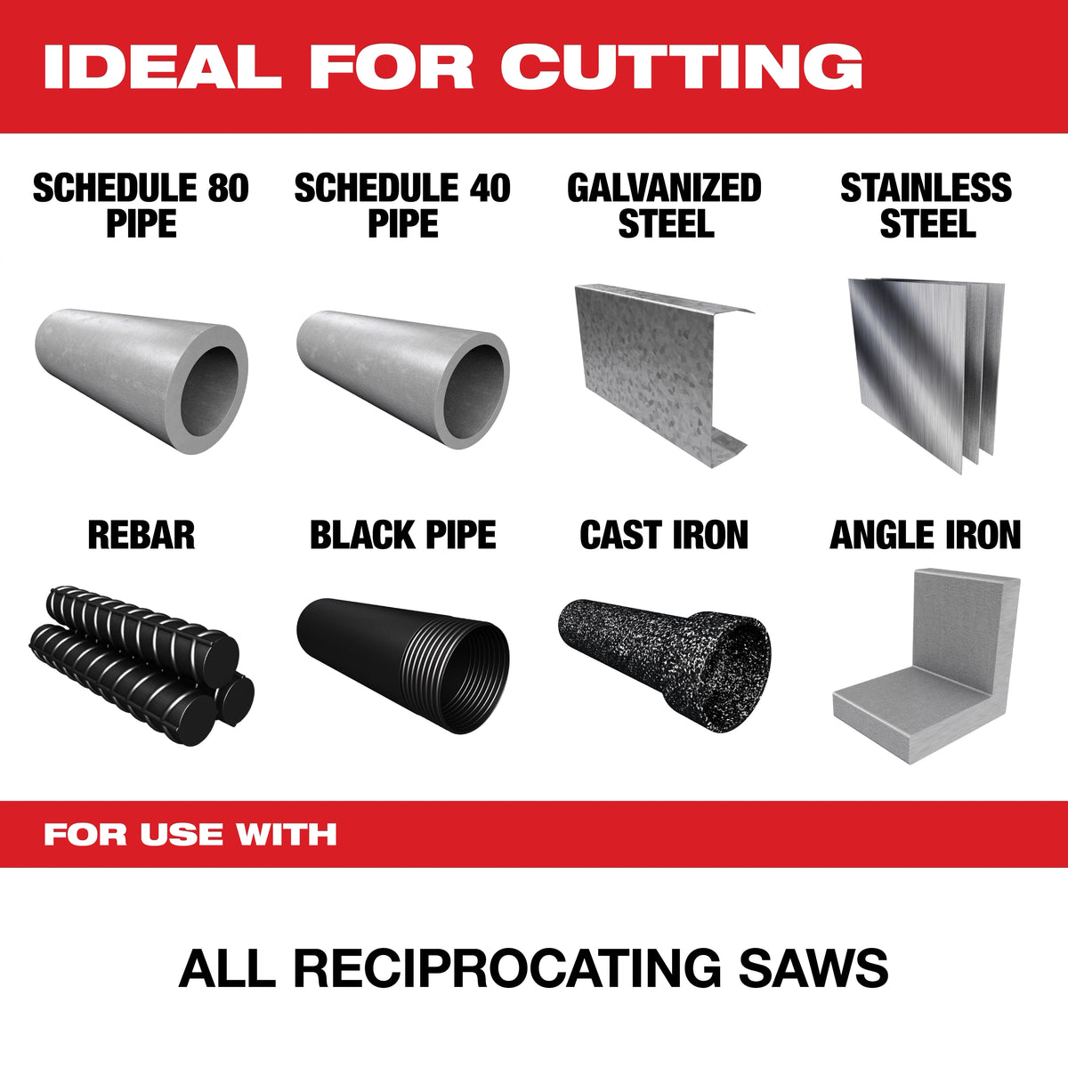 Milwaukee 12" 7 TPI The TORCH™ with NITRUS Carbide™ SAWZALL® Blade 5PK (48-00-5563)