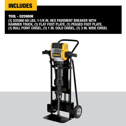 DeWalt 68 LB BREAKER HAMMER with WHEEL CART