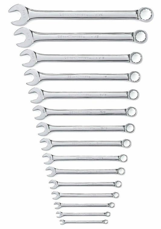 15 Pc. Combination Wrench Set 5/16"-1-1/4" with Tool Roll