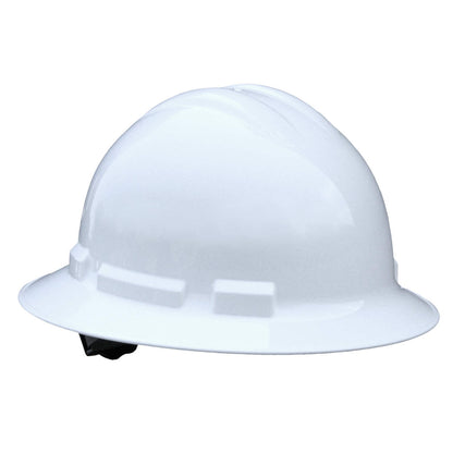 Radians Quartz Full Brim Hard Hat, Ratchet, White, Hargrave Logo (QHR6-WHITE)