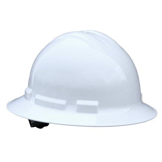 Radians Quartz Full Brim Hard Hat, Ratchet, White, Hargrave Logo (QHR6-WHITE)