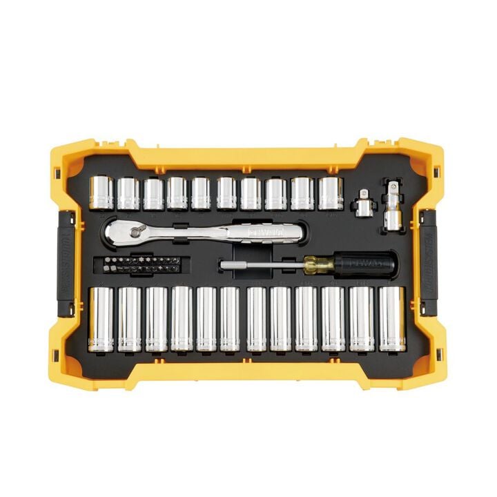 DEWALT 3/8 & 1/2IN DR 85PC MTS + TS TRAYS & LID (DWMT45403)