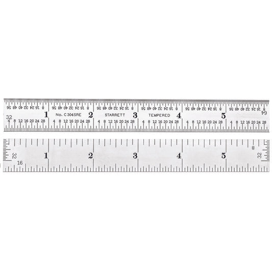 Starrett No. C304SRE-6 Semi-Flexible Steel Rule, 6 in