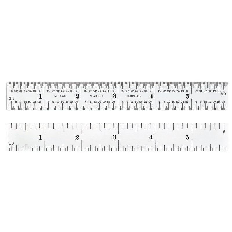 Starrett Spring-Tempered Steel Rule, 6 in