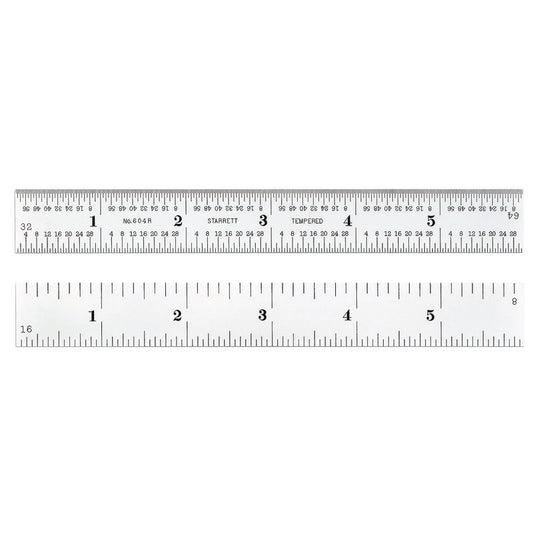 Starrett Spring-Tempered Steel Rule, 6 in