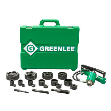 Greenlee 7310SB 1-ton hydraulic knockout kit with hand pump and Slug-Buster punches