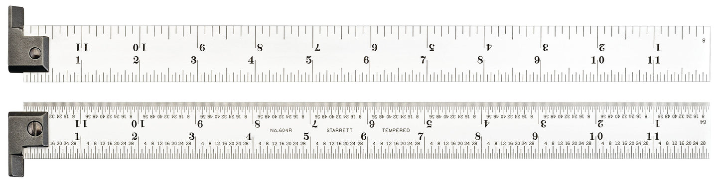 Starrett Spring-Tempered Steel Rule, 12 in