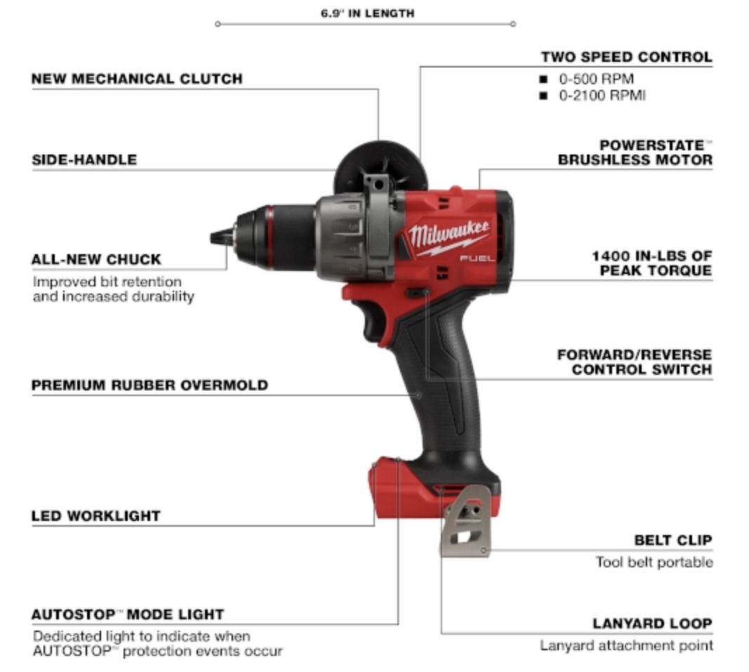 Milwaukee M18 FUEL 1/2" Hammer Drill/Driver 2904-20 (2)