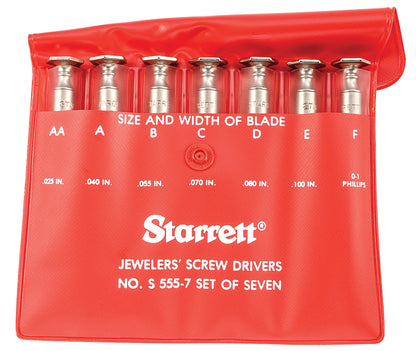 Starrett No. S555Z-7 Jewelers' Screwdriver Set (7-Piece)