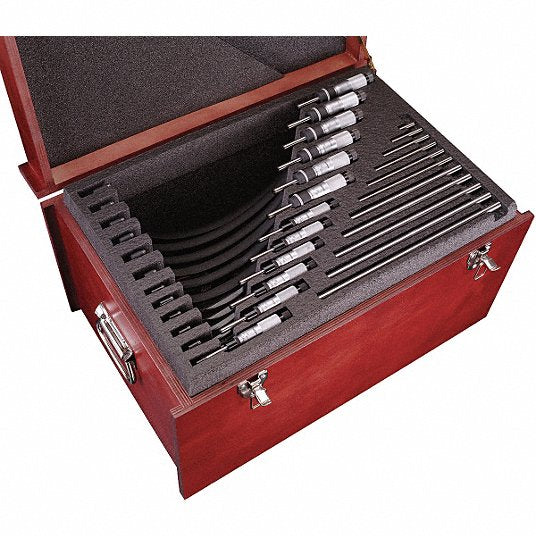 Starrett No. S436EXRLZ Outside Micrometer Set, 0-12 in (12-Piece)