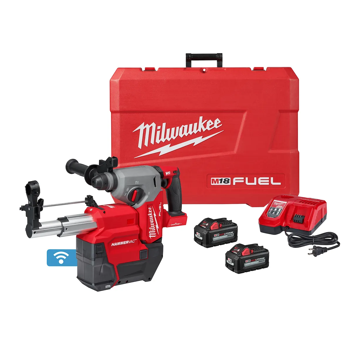 Milwaukee M18 FUEL™ 1" SDS Plus Rotary Hammer w/ ONE-KEY™ Dust Extractor Kit (2914-22DE)
