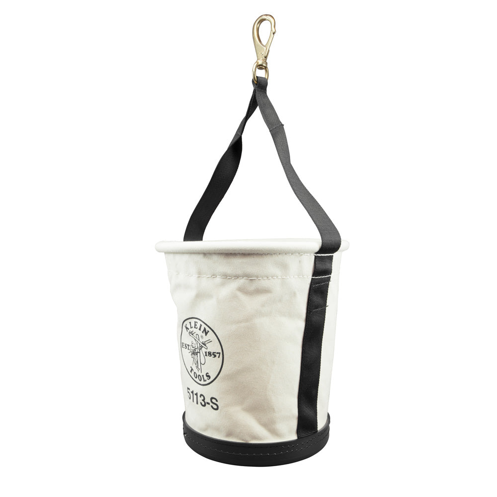 Klein Tools Tapered-Wall Bucket with Swivel Snap Hook, Canvas (5113S)