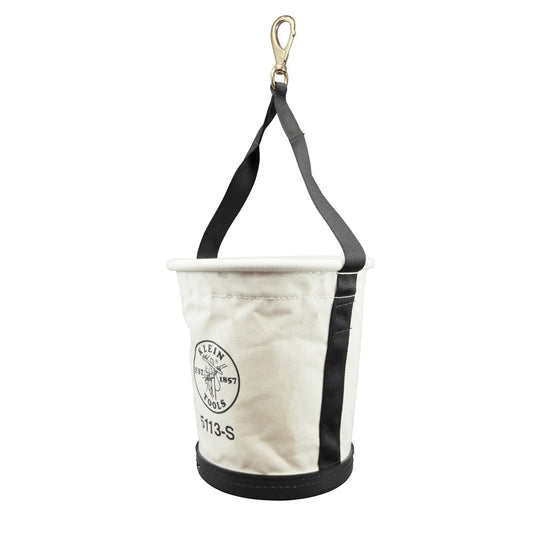Klein Tools Tapered-Wall Bucket with Swivel Snap Hook, Canvas (5113S)