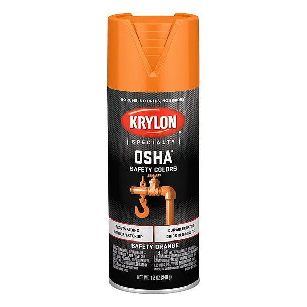 Krylon Industrial OSHA Safety Orange Gloss Spray Paint, 12 oz Aerosol (K02410777)