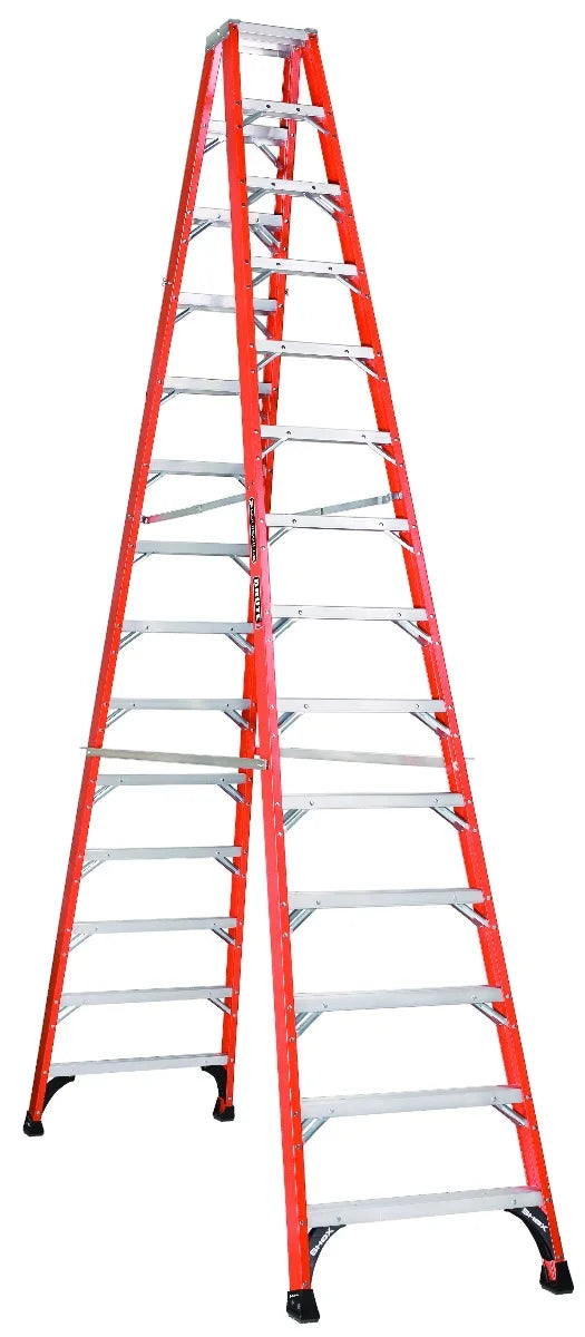 Louisville Ladder 14 Ft Fiberglass Twin Front Step Ladder, Type IAA, 375 Lb (FM1414HD)
