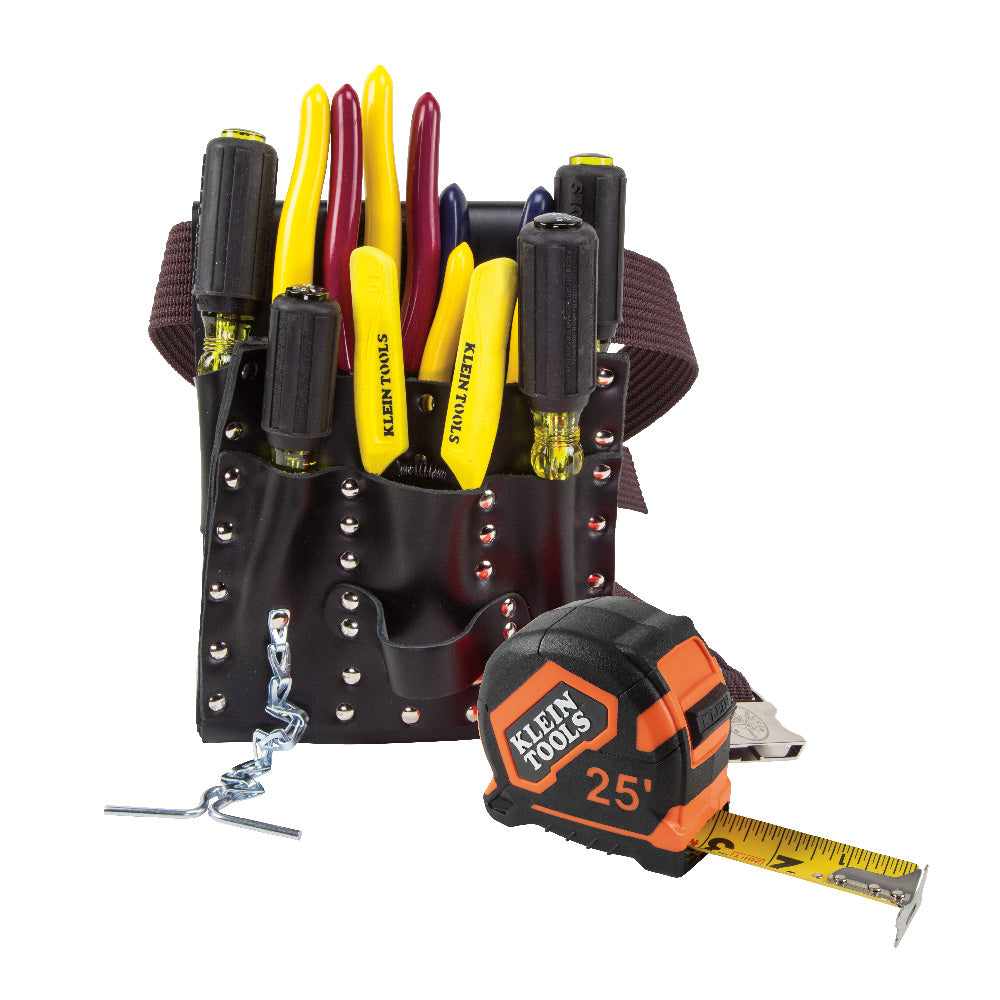 Klein Tools Tool Set with Tool Belt and Leather Pouch, 12-Piece (5300)