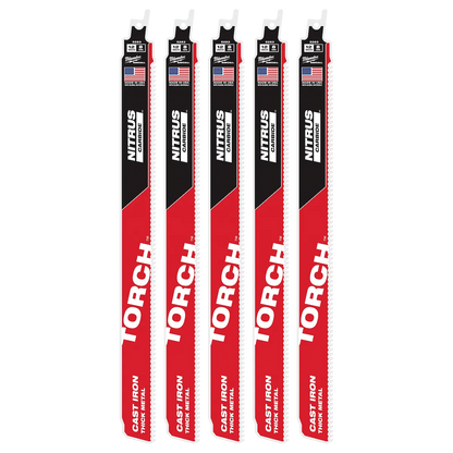 Milwaukee 12" 7 TPI The TORCH™ with NITRUS Carbide™ SAWZALL® Blade 5PK (48-00-5563)